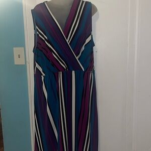 Lane Bryant Purple Multi Color Striped Dress 18/20 New without tags